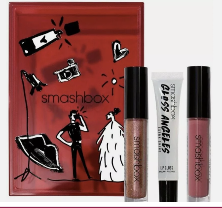 SMASHBOX GLOSS ANGELES TRIO SET (3x Lip Gloss) IN DESIGN BOX